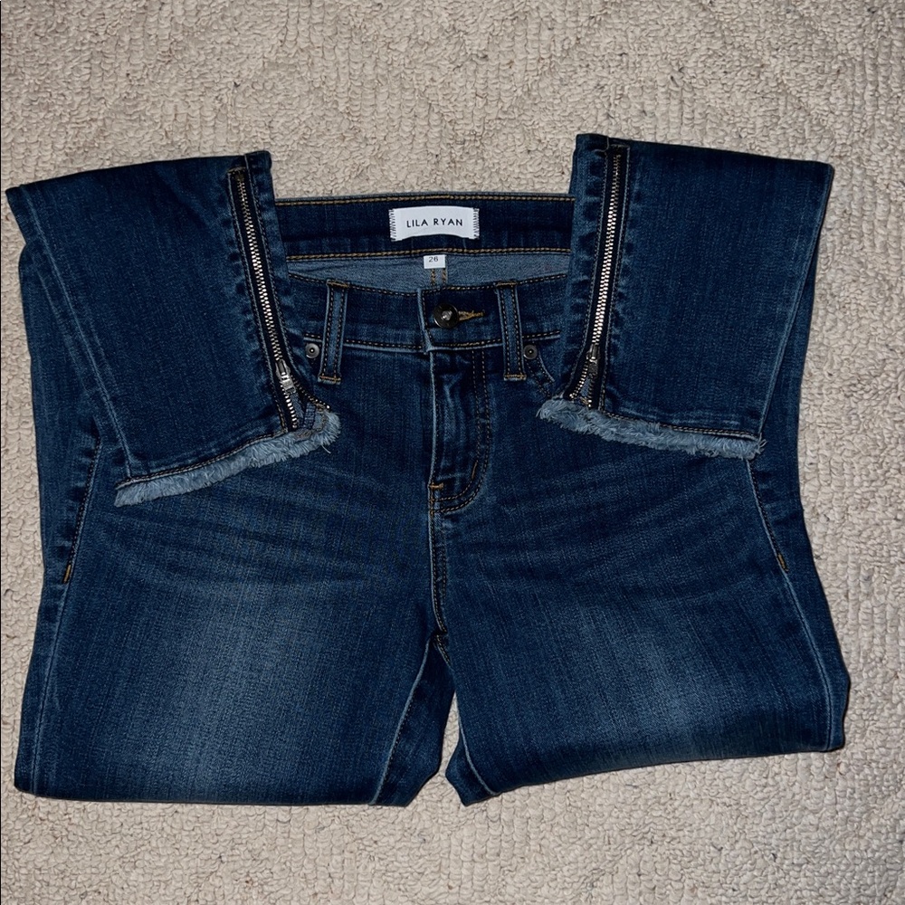 LILA RYAN Women's Deep Indigo Ankle Jeans